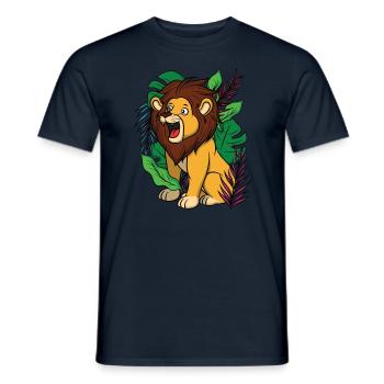 Roi de la jungle, lion dans la jungle. désert - T-shirt homme - marine - Devant - AI Model Male 178 light (178cm)