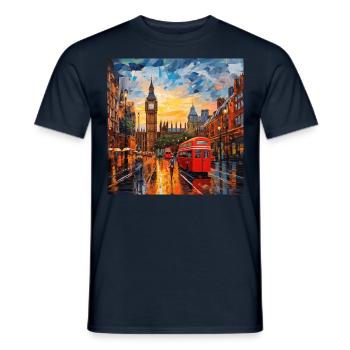London City Fragmental Art - Men's T-Shirt - navy - Front - AI Model Male 178 light (178cm)
