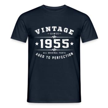 Vintage 1955 Birthday - T-shirt homme - marine - Devant - AI Model Male 178 light (178cm)