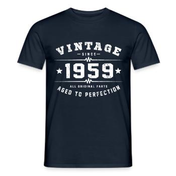 Vintage 1959 Birthday - Männer T-Shirt - Navy - Vorne - AI Model Male 178 light (178cm)