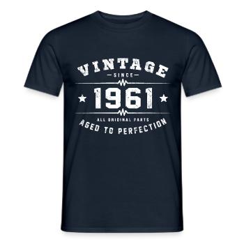 Vintage 1961 Birthday - Männer T-Shirt - Navy - Vorne - AI Model Male 178 light (178cm)