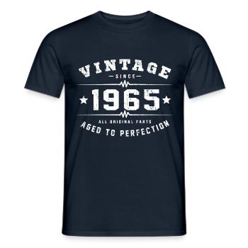 Vintage 1965 Birthday - Männer T-Shirt - Navy - Vorne - AI Model Male 178 light (178cm)