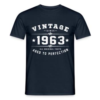 Vintage 1963 Birthday - T-shirt homme - marine - Devant - AI Model Male 178 light (178cm)