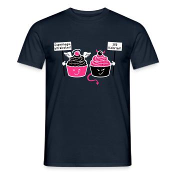 Cupcake - Muffin - Törtchen - Engel - Teufel - 3C - Männer T-Shirt - Navy - Vorne - AI Model Male 178 light (178cm)