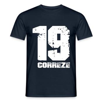 Limousin Département Corrèze 19 - T-shirt homme - marine - Devant - AI Model Male 178 light (178cm)