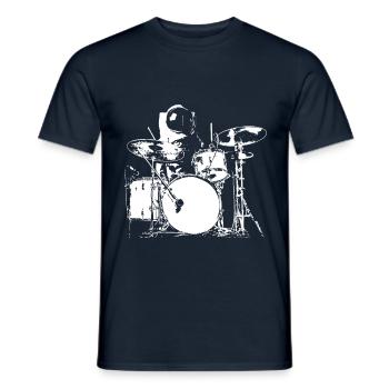 Space Drummer - Drummer T-Shirt - Men's T-Shirt - navy - Front - AI Model Male 178 light (178cm)