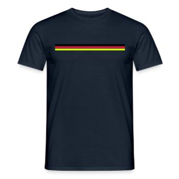 Deutschland Streifen lang schwarz rot gelb flagge - Männer T-Shirt - Navy - Vorne - AI Model Male 178 light (178cm)