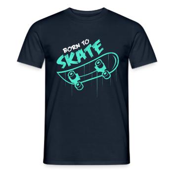 Skateboard - Männer T-Shirt - Navy - Vorne - AI Model Male 178 light (178cm)