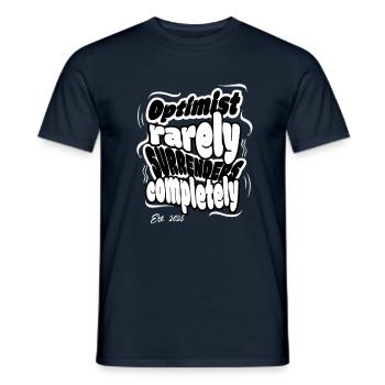Optimist Rarely Surrenders Completely - Motivation - Men's T-Shirt - navy - Front - AI Model Male 178 light (178cm)