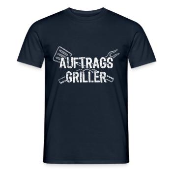 Auftragsgriller lustiges Grill Outfit - Männer T-Shirt - Navy - Vorne - AI Model Male 178 light (178cm)