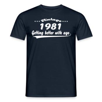 Vintage 1981 Getting Better With Age - Men's T-Shirt - navy - Front - AI Model Male 178 light (178cm)