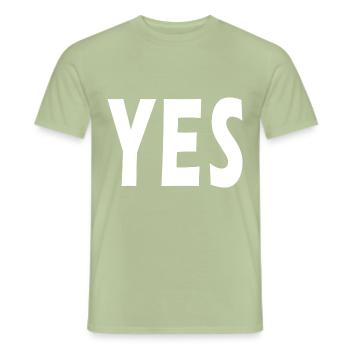 yes - Männer T-Shirt - Sage - Vorne - AI Model Male 178 light (178cm)
