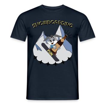 Snowboard, Snowboarder, Après-ski, Fête - T-shirt homme - marine - Devant - AI Model Male 178 light (178cm)