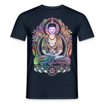 Cosmic Buddha - Men's T-Shirt - navy - Front - AI Model Male 178 light (178cm)