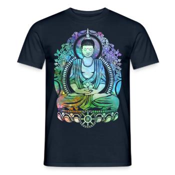 Cosmic Buddha - Cool - Men's T-Shirt - navy - Front - AI Model Male 178 light (178cm)