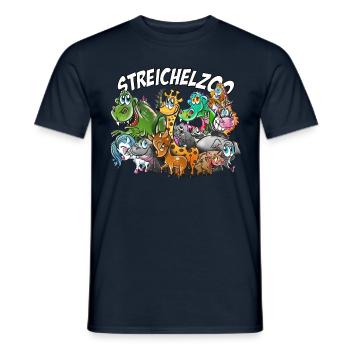 Petting zoo, giraffe, dino, horse, unicorn, bunny - Men's T-Shirt - navy - Front - AI Model Male 178 light (178cm)