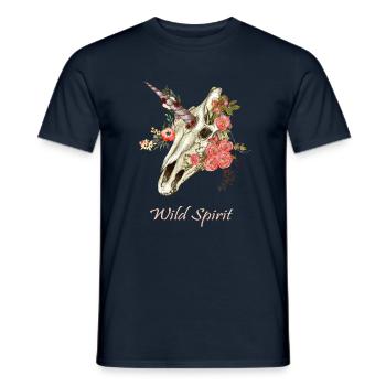 Einhorn Schädel Blumen - T-shirt homme - marine - Devant - AI Model Male 178 light (178cm)