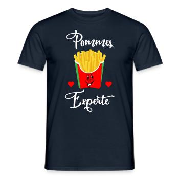 Pommes Experte - Männer T-Shirt - Navy - Vorne - AI Model Male 178 light (178cm)