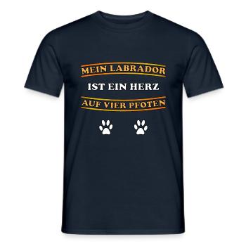 Mein Labrador ist ein Herz auf 4 Pfoten Geschenk - Männer T-Shirt - Navy - Vorne - AI Model Male 178 light (178cm)