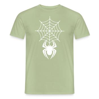Cobweb with spider - Men's T-Shirt - sage - Front - AI Model Male 178 light (178cm)