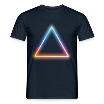 Modernes leuchtendes Neon drei Eck - Männer T-Shirt - Navy - Vorne - AI Model Male 178 light (178cm)