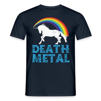 Death Metal Einhorn - Männer T-Shirt - Navy - Vorne - AI Model Male 178 light (178cm)