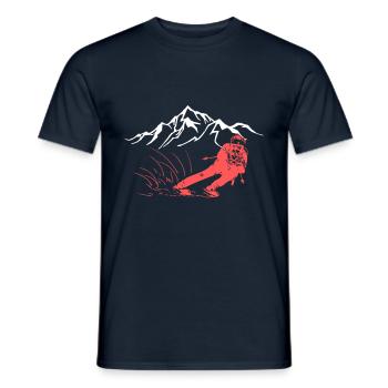 SKI ABFAHRT SKIE SKIER SKI SKIFAHRER BERG SCHNEE - Männer T-Shirt - Navy - Vorne - AI Model Male 178 light (178cm)