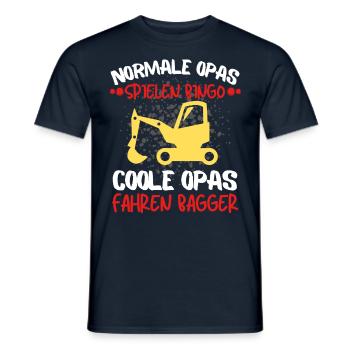 Baggerfahrer cooler Opa Baumaschine Bagger Fahrer - Männer T-Shirt - Navy - Vorne - AI Model Male 178 light (178cm)