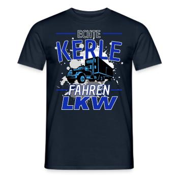 ECHTE MÄNNER FAHREN LKW! Trucker Lastwagen LKW - Männer T-Shirt - Navy - Vorne - AI Model Male 178 light (178cm)
