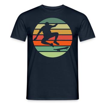 Vintage retro skateboard skater skate skateboarders - Men's T-Shirt - navy - Front - AI Model Male 178 light (178cm)