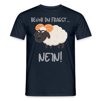 Bevor du fragst Nein! lustiges Spruch Design mit - Männer T-Shirt - Navy - Vorne - AI Model Male 178 light (178cm)
