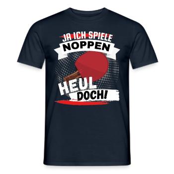 Spruch für Noppenspieler Tischtennis Schläger - Männer T-Shirt - Navy - Vorne - AI Model Male 178 light (178cm)
