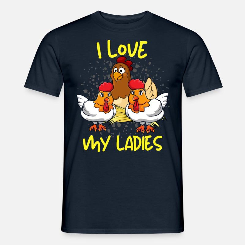 Jeg elsker mine damer kylling ejer siger for - Mænd T-shirt - marineblå
