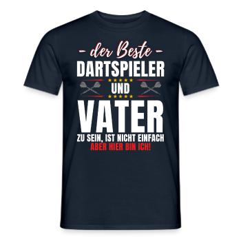 Lustiges Dart Papa Darts Vater Spruch Dartpfeil - Männer T-Shirt - Navy - Vorne - AI Model Male 178 light (178cm)