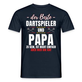 Lustiges Dart Papa Darts Vater Spruch Dartpfeil - Männer T-Shirt - Navy - Vorne - AI Model Male 178 light (178cm)