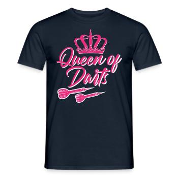 Queen of Fléchettes - Fléchettes drôles - T-shirt homme - marine - Devant - AI Model Male 178 light (178cm)