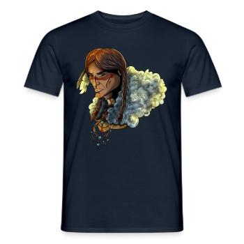 Amerikanischer Ureinwohner - Native American - Men's T-Shirt - navy - Front - AI Model Male 178 light (178cm)