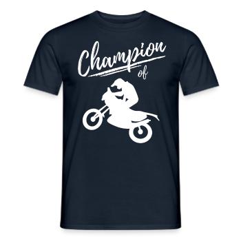 Champion of Motorcross - Enduro Motorcycle - Men's T-Shirt - navy - Front - AI Model Male 178 light (178cm)