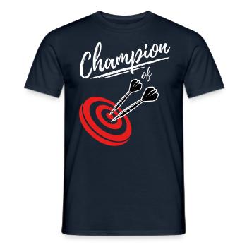 Champion of Darts - Cool Darts Player - Men's T-Shirt - navy - Front - AI Model Male 178 light (178cm)
