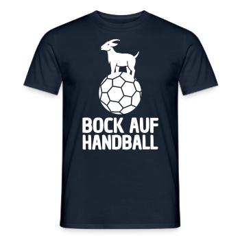BOCK AUF HANDBALL LUSTIGER HANDBALLSPIELER - Männer T-Shirt - Navy - Vorne - AI Model Male 178 light (178cm)