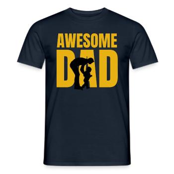 AWESOME DAD! Dad's Day Best Dad in the World - Men's T-Shirt - navy - Front - AI Model Male 178 light (178cm)