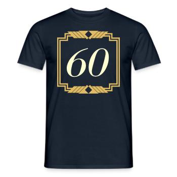 Dicton du 60e anniversaire - fête des 60 ans - T-shirt homme - marine - Devant - AI Model Male 178 light (178cm)