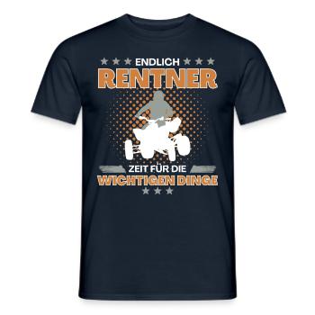 Quad Spruch - Quadfahrer in Rente! Endlich Zeit - Männer T-Shirt - Navy - Vorne - AI Model Male 178 light (178cm)