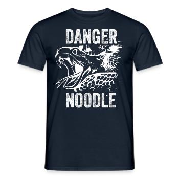 Schlange Danger Noodle Spruch lustig - Männer T-Shirt - Navy - Vorne - AI Model Male 178 light (178cm)