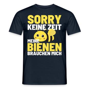 KEINE ZEIT MEIN VOLK BRAUCHT MICH Bienen Honig - Männer T-Shirt - Navy - Vorne - AI Model Male 178 light (178cm)