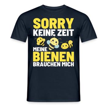 KEINE ZEIT MEIN VOLK BRAUCHT MICH Bienen Honig - Männer T-Shirt - Navy - Vorne - AI Model Male 178 light (178cm)