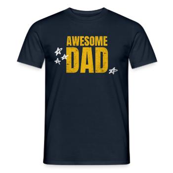 AWESOME DAD! Dad's Day Best Dad in the World - Men's T-Shirt - navy - Front - AI Model Male 178 light (178cm)
