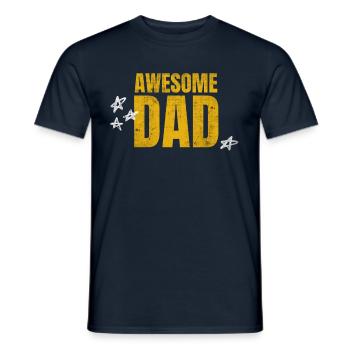 AWESOME DAD! Dad's Day Best Dad in the World - Men's T-Shirt - navy - Front - AI Model Male 178 light (178cm)