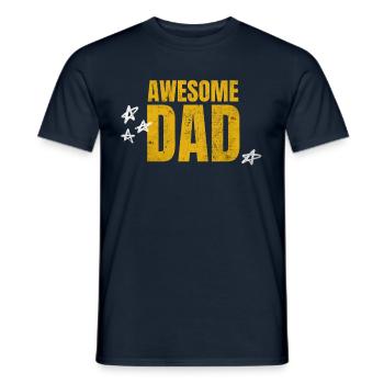 AWESOME DAD! Dad's Day Best Dad in the World - Men's T-Shirt - navy - Front - AI Model Male 178 light (178cm)