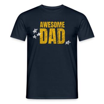 AWESOME DAD! Dad's Day Best Dad in the World - Men's T-Shirt - navy - Front - AI Model Male 178 light (178cm)
